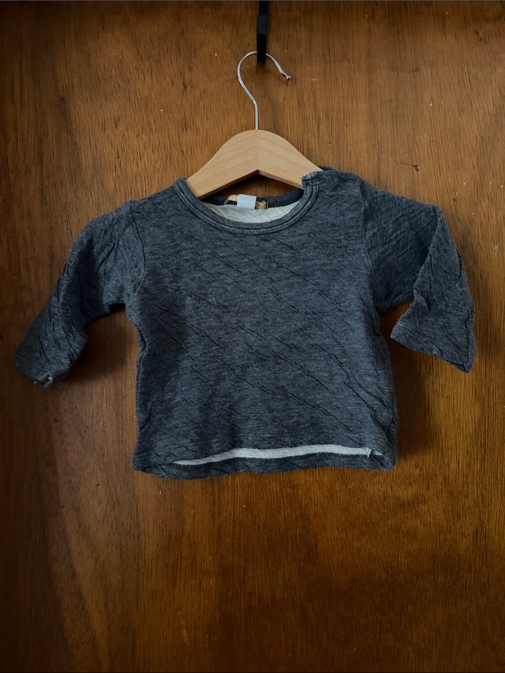 Children's Quilted Long-Sleeve Tee in Gray